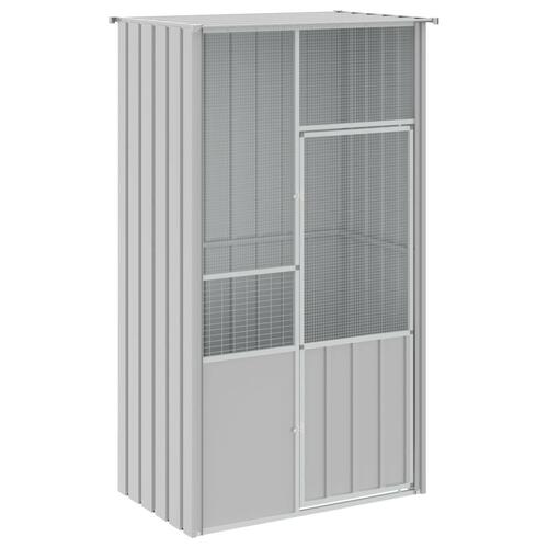 Fuglebur 115x78x200 cm galvaniseret stål grå