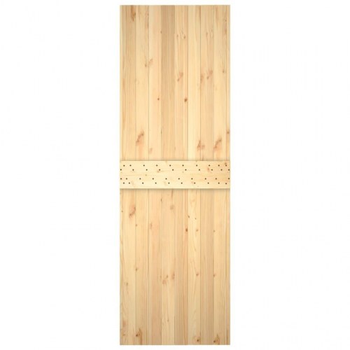 Skydedør med monteringssæt 70x210 cm massivt fyrretræ