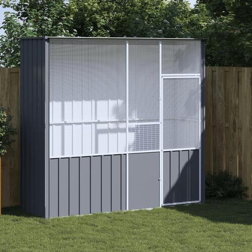 Fuglebur 215x78x200 cm galvaniseret stål antracitgrå