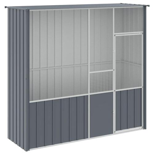 Fuglebur 215x78x200 cm galvaniseret stål antracitgrå