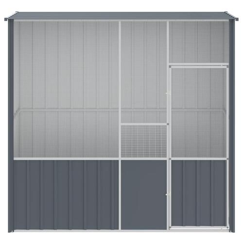 Fuglebur 215x78x200 cm galvaniseret stål antracitgrå