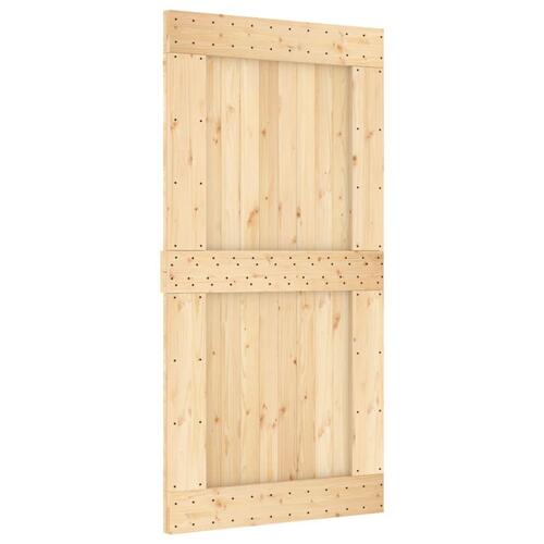 Skydedør med monteringssæt 100x210 cm massivt fyrretræ