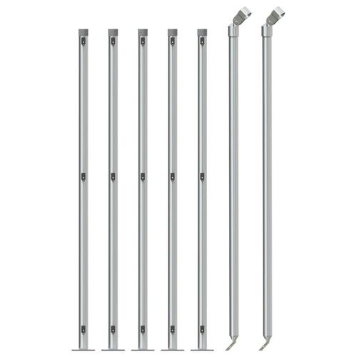 Trådhegn med flange 1x10 m sølvfarvet