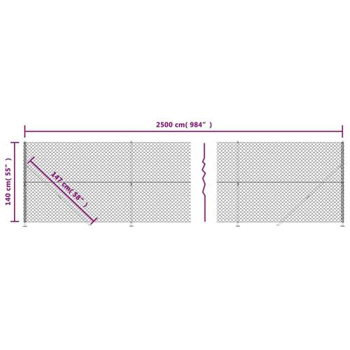 Trådhegn med flange 1,4x25 m sølvfarvet