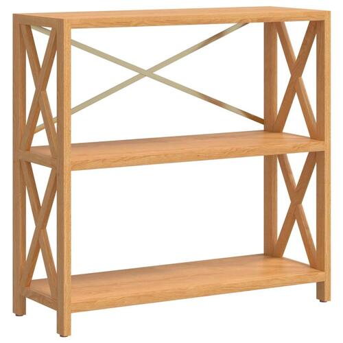 Reol med 3 hylder 80x30x78 cm massivt egetræ