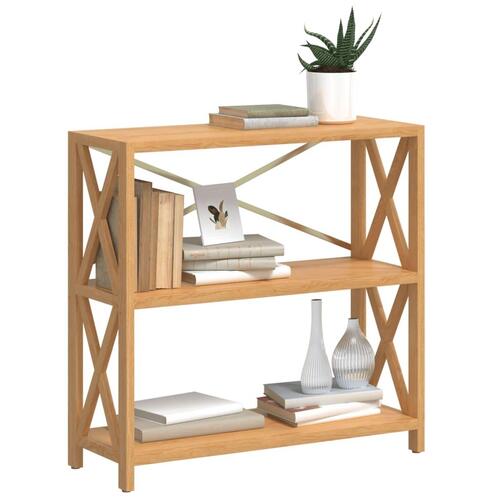 Reol med 3 hylder 80x30x78 cm massivt egetræ