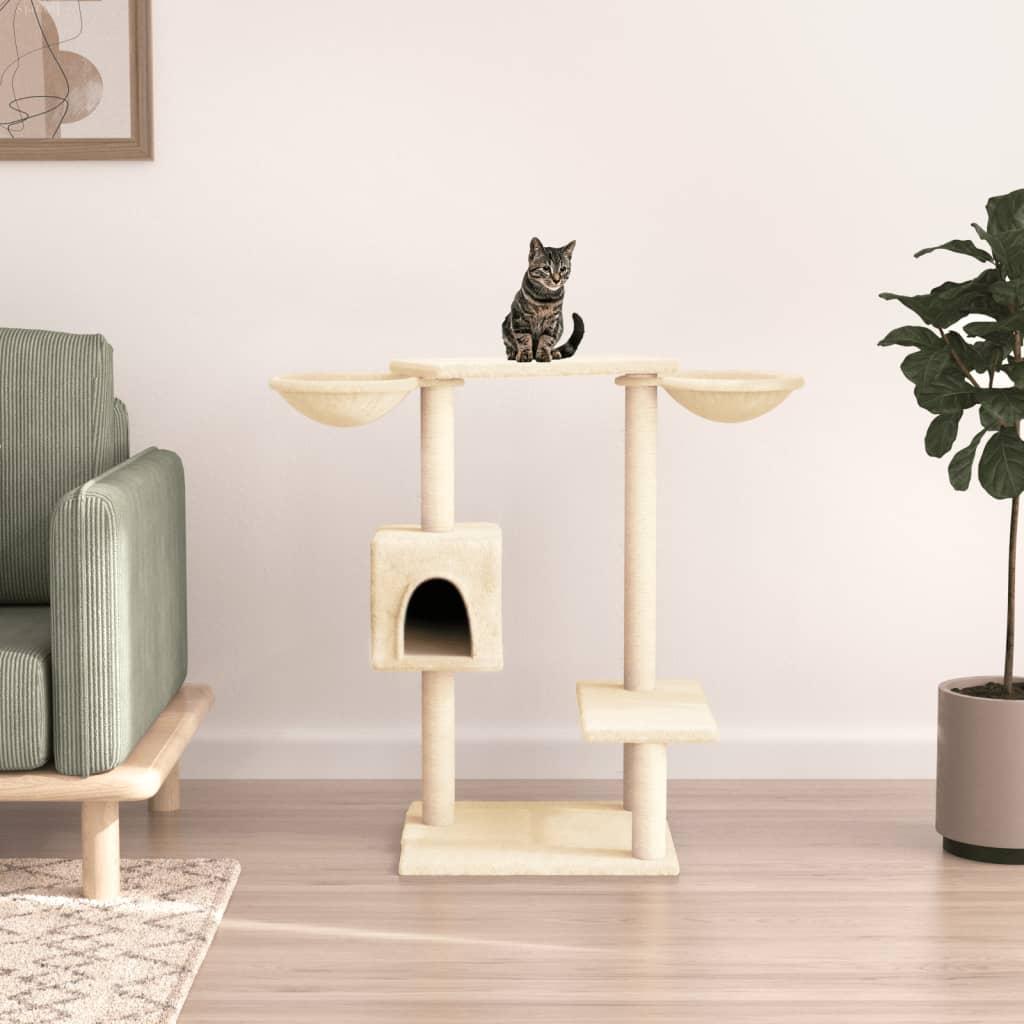 Kradsetræ med sisalstolper 82 cm cremefarvet
