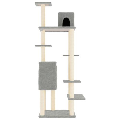 Kradsetræ med sisalstolper 154 cm lysegrå