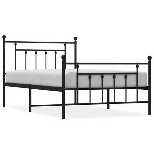 Sengeramme med sengegavl og fodgærde 100x200 cm metal sort