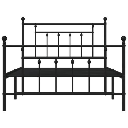 Sengeramme med sengegavl og fodgærde 100x200 cm metal sort