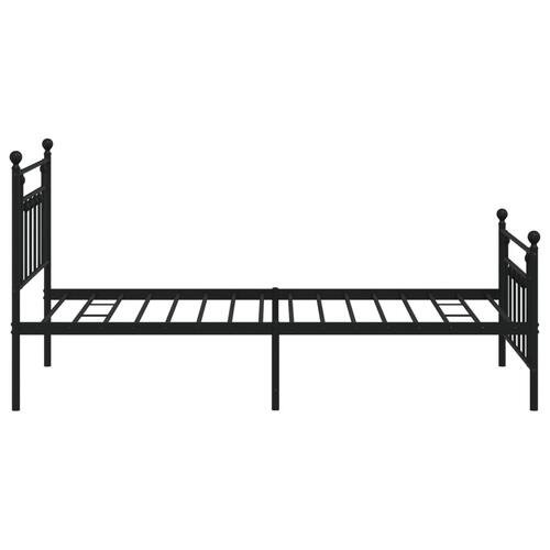 Sengeramme med sengegavl og fodgærde 100x200 cm metal sort