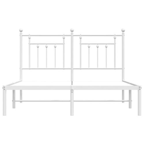 Sengeramme med sengegavl 140x200 cm metal hvid