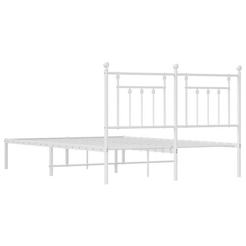 Sengeramme med sengegavl 140x200 cm metal hvid