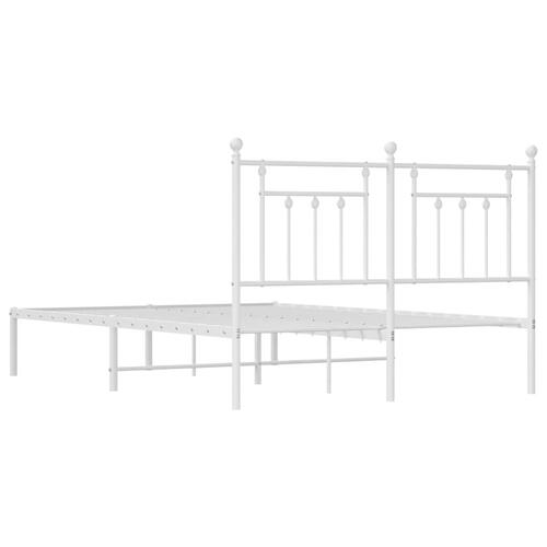 Sengeramme med sengegavl 150x200 cm metal hvid