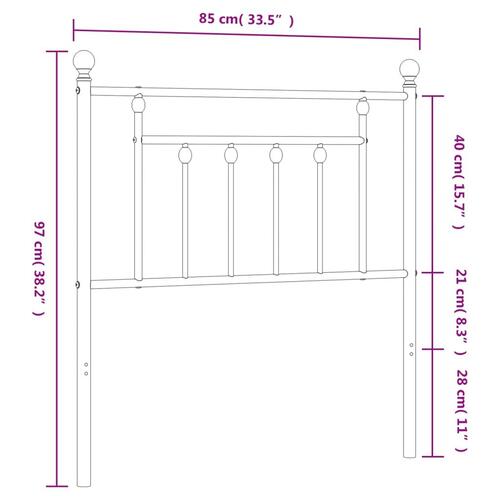 Sengegavl 80 cm metal hvid