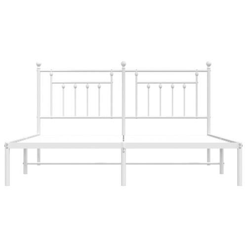 Sengeramme med sengegavl 180x200 cm metal hvid