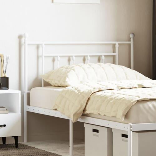 Sengegavl 100 cm metal hvid