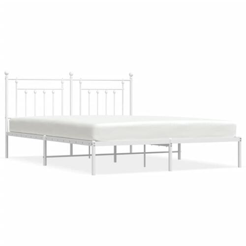 Sengeramme med sengegavl 183x213 cm metal hvid