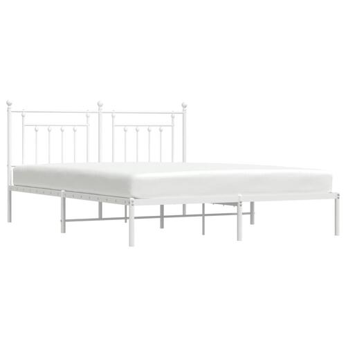 Sengeramme med sengegavl 183x213 cm metal hvid