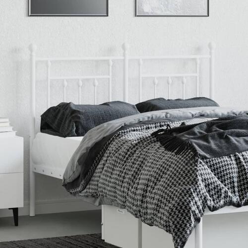 Sengegavl 120 cm metal hvid