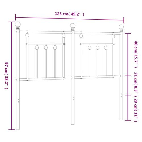 Sengegavl 120 cm metal hvid