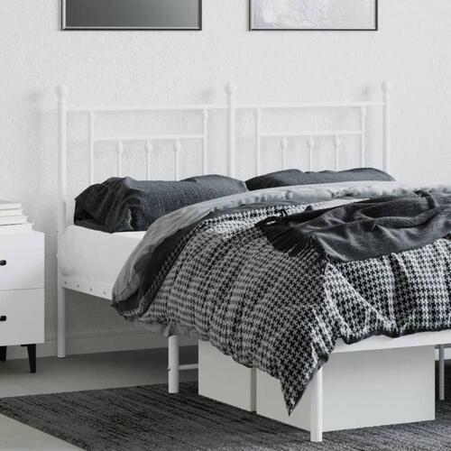 Sengegavl 135 cm metal hvid