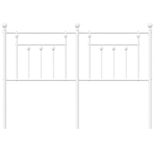 Sengegavl 135 cm metal hvid