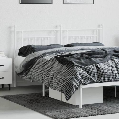 Sengegavl 180 cm metal hvid