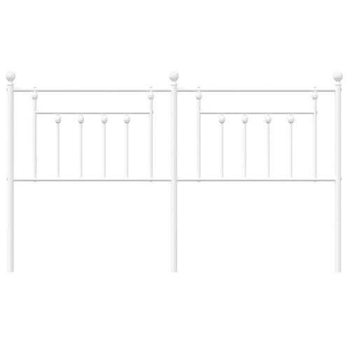 Sengegavl 180 cm metal hvid