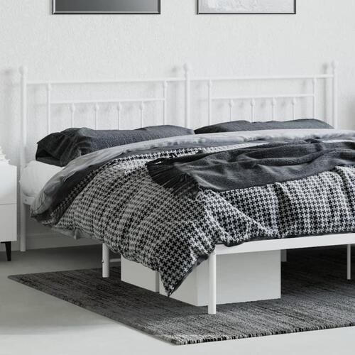 Sengegavl 193 cm metal hvid