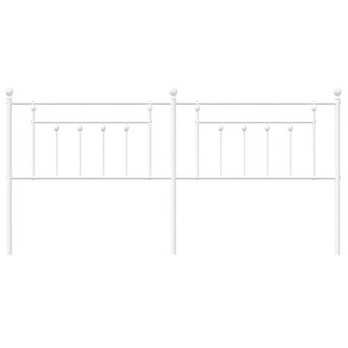 Sengegavl 193 cm metal hvid