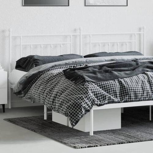 Sengegavl 200 cm metal hvid
