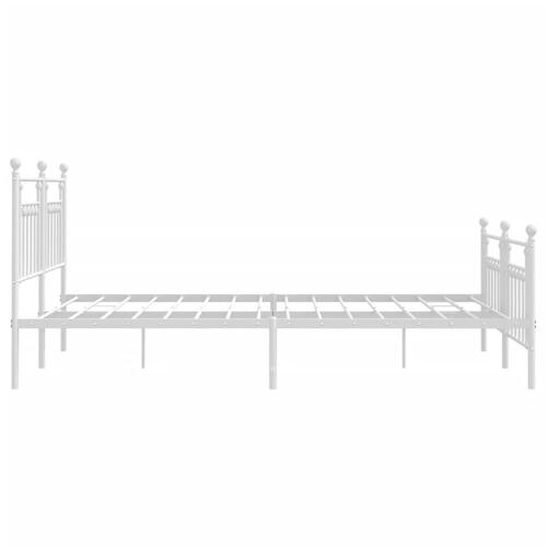 Sengeramme med sengegavl og fodgærde 180x200 cm metal hvid
