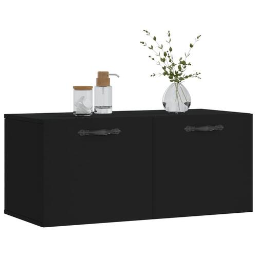 Vægskab 80x36,5x35 cm konstrueret træ sort