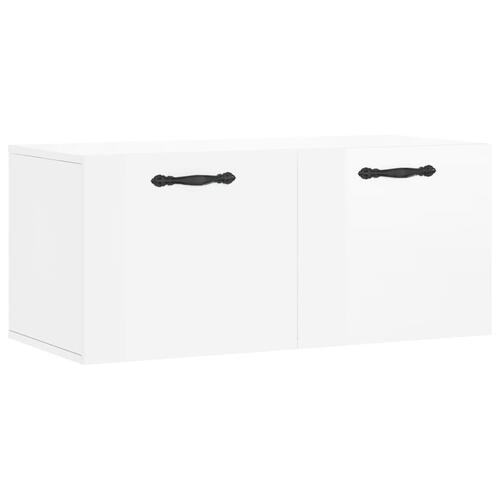 Vægskab 80x36,5x35 cm konstrueret træ hvid højglans