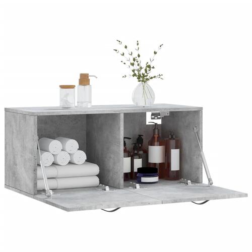 Vægskab 80x36,5x35 cm konstrueret træ betongrå