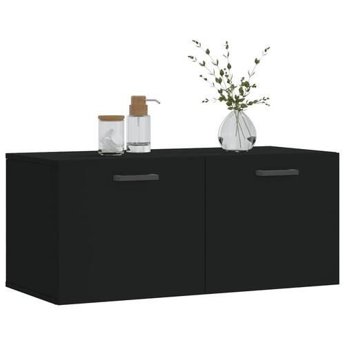 Vægskab 80x36,5x35 cm konstrueret træ sort