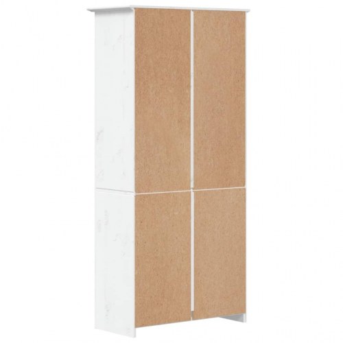Bogreol BODO - 5 hylder, 82×40×173 cm, massivt fyrretræ - hvid