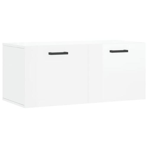 Vægskab 80x36,5x35 cm konstrueret træ hvid højglans