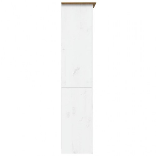 Bogreol BODO - 5 hylder, 82×40×173 cm, massivt fyrretræ, hvid/brun