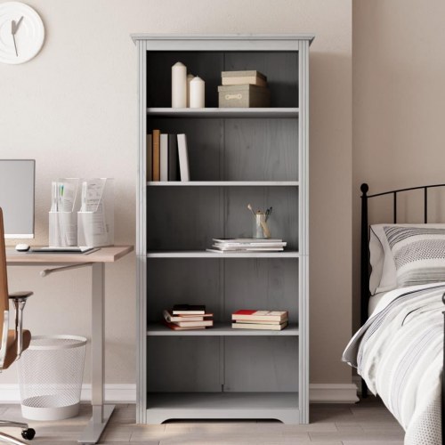 Bogreol BODO 5 hylder 82x40x173 cm massivt fyrretræ grå