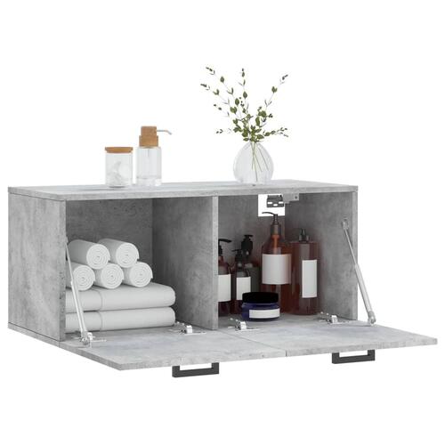 Vægskab 80x36,5x35 cm konstrueret træ betongrå