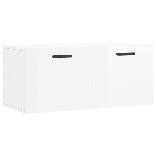 Vægskab 80x36,5x35 cm konstrueret træ hvid højglans