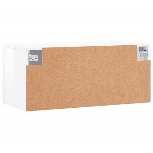 Vægskab 80x36,5x35 cm konstrueret træ hvid højglans