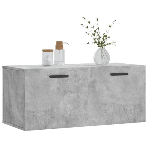 Vægskab 80x36,5x35 cm konstrueret træ betongrå