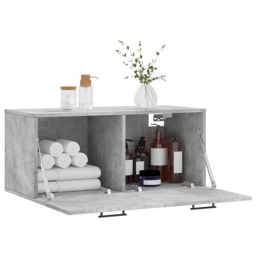 Vægskab 80x36,5x35 cm konstrueret træ betongrå