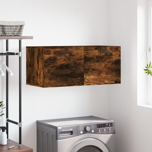 Vægskab 80x36,5x35 cm konstrueret træ røget egetræsfarve