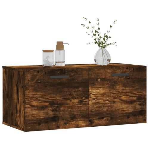 Vægskab 80x36,5x35 cm konstrueret træ røget egetræsfarve