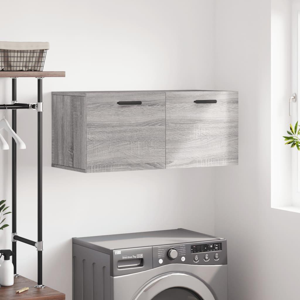 Vægskab 80x36,5x35 cm konstrueret træ grå sonoma-eg