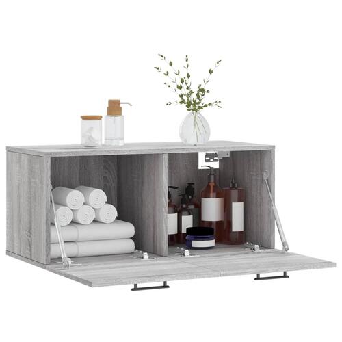 Vægskab 80x36,5x35 cm konstrueret træ grå sonoma-eg